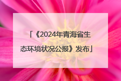 《2024年青海省生态环境状况公报》发布