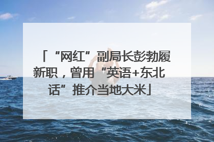“网红”副局长彭勃履新职，曾用“英语+东北话”推介当地大米