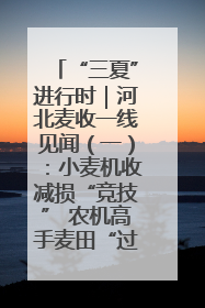 “三夏”进行时｜河北麦收一线见闻（一）：小麦机收减损“竞技” 农机高手麦田“过招”