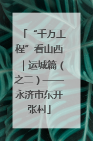 “千万工程”看山西｜运城篇（之二）——永济市东开张村