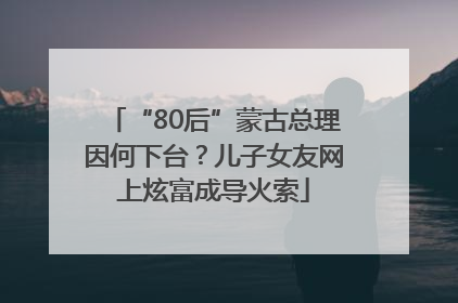“80后”蒙古总理因何下台？儿子女友网上炫富成导火索