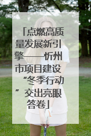 点燃高质量发展新引擎——忻州市项目建设“冬季行动”交出亮眼答卷