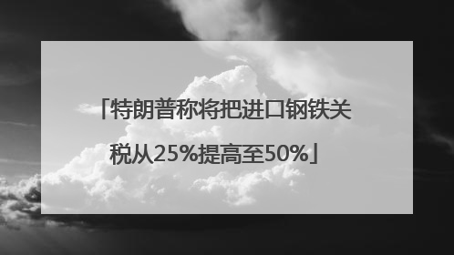特朗普称将把进口钢铁关税从25%提高至50%