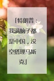 特朗普：我满脑子都是中国，没空搭理马斯克