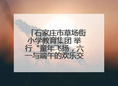石家庄市草场街小学教育集团 举行“童年飞扬，六一与端午的欢乐交响”活动