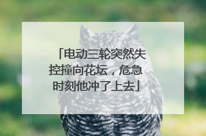 电动三轮突然失控撞向花坛，危急时刻他冲了上去