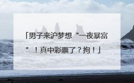 男子来沪梦想“一夜暴富”！真中彩票了？拘！