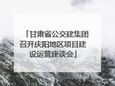 甘肃省公交建集团召开庆阳地区项目建设运营座谈会