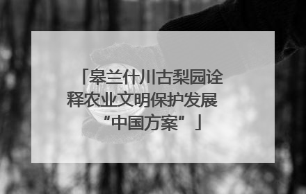 皋兰什川古梨园诠释农业文明保护发展“中国方案”