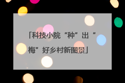 科技小院“种”出“梅”好乡村新图景