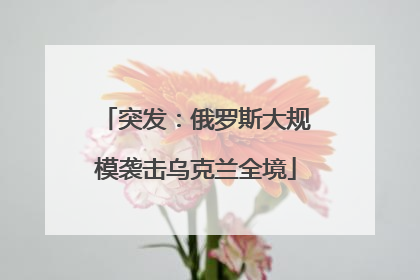 突发：俄罗斯大规模袭击乌克兰全境