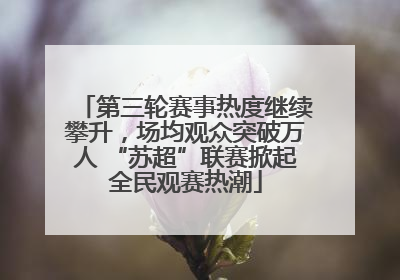 第三轮赛事热度继续攀升，场均观众突破万人 “苏超”联赛掀起全民观赛热潮