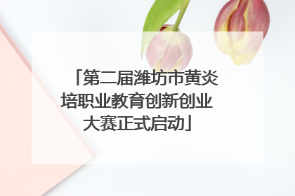 第二届潍坊市黄炎培职业教育创新创业大赛正式启动