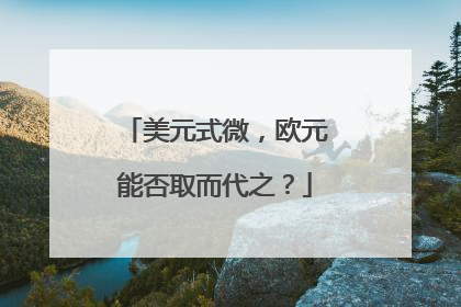 美元式微，欧元能否取而代之？