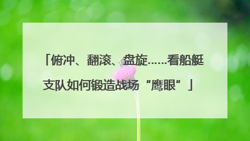 俯冲、翻滚、盘旋……看船艇支队如何锻造战场“鹰眼”