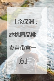 余保洲：建桃园品桃卖苗带富一方