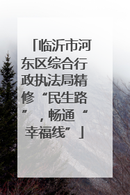 临沂市河东区综合行政执法局精修“民生路”，畅通“幸福线”