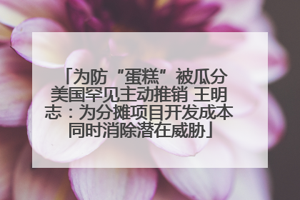 为防“蛋糕”被瓜分 美国罕见主动推销 王明志：为分摊项目开发成本同时消除潜在威胁