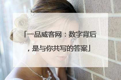 一品威客网：数字背后，是与你共写的答案