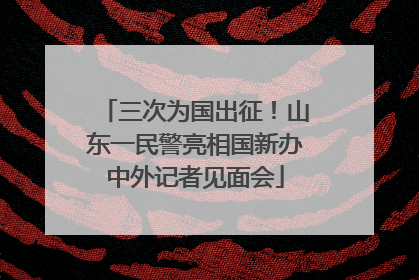 三次为国出征！山东一民警亮相国新办中外记者见面会