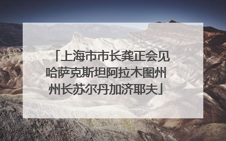 上海市市长龚正会见哈萨克斯坦阿拉木图州州长苏尔丹加济耶夫