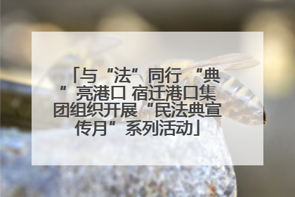 与“法”同行 “典”亮港口 宿迁港口集团组织开展“民法典宣传月”系列活动