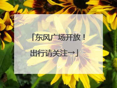 东风广场开放！出行请关注→