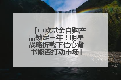 中欧基金自购产品锁定三年！明星战略折戟下信心背书能否打动市场