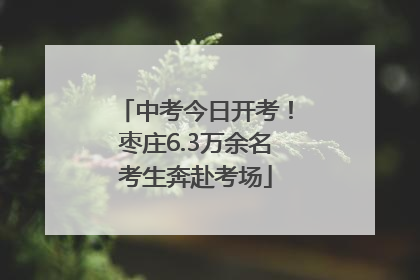 中考今日开考！枣庄6.3万余名考生奔赴考场