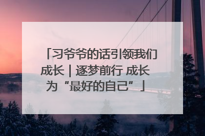 习爷爷的话引领我们成长｜逐梦前行 成长为“最好的自己”