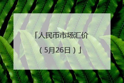 人民币市场汇价（5月26日）