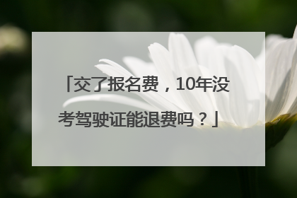 交了报名费，10年没考驾驶证能退费吗？