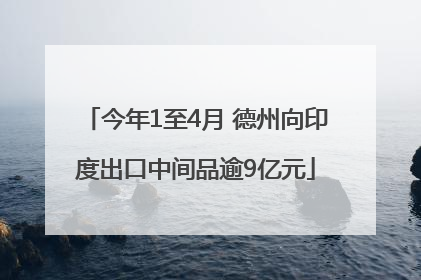 今年1至4月 德州向印度出口中间品逾9亿元