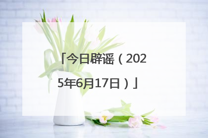 今日辟谣（2025年6月17日）