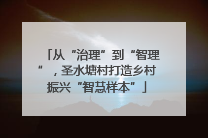 从“治理”到“智理”，圣水塘村打造乡村振兴“智慧样本”