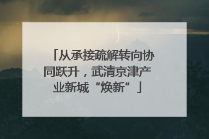从承接疏解转向协同跃升，武清京津产业新城“焕新”