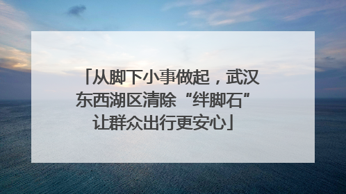 从脚下小事做起，武汉东西湖区清除“绊脚石”让群众出行更安心