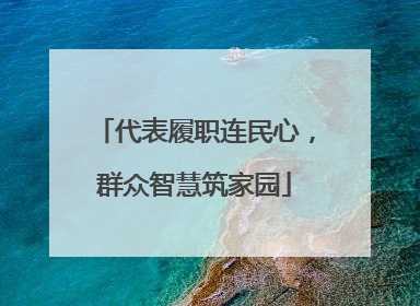 代表履职连民心，群众智慧筑家园