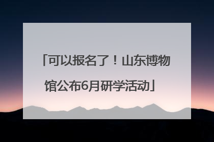 可以报名了！山东博物馆公布6月研学活动