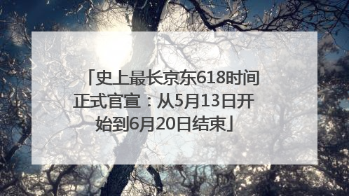 史上最长京东618时间正式官宣：从5月13日开始到6月20日结束