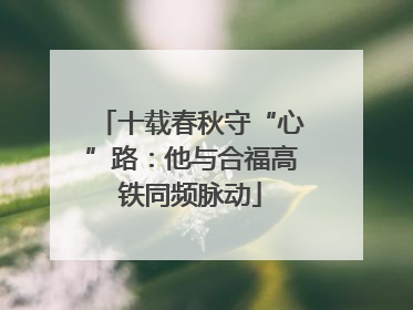 十载春秋守“心”路：他与合福高铁同频脉动