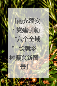 南充蓬安：党建引领“六个全域” 绘就乡村振兴新图景