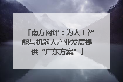 南方网评：为人工智能与机器人产业发展提供“广东方案”