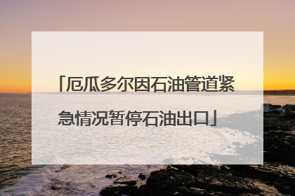 厄瓜多尔因石油管道紧急情况暂停石油出口