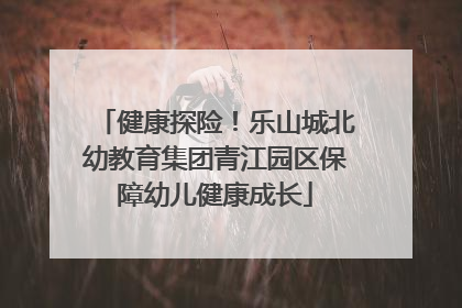 健康探险！乐山城北幼教育集团青江园区保障幼儿健康成长