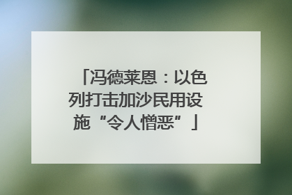 冯德莱恩：以色列打击加沙民用设施“令人憎恶”