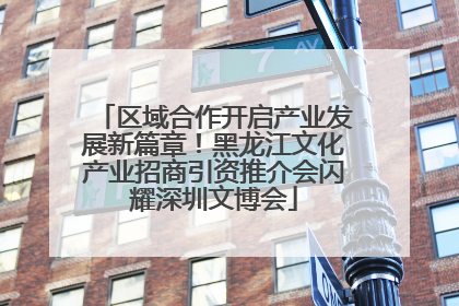区域合作开启产业发展新篇章！黑龙江文化产业招商引资推介会闪耀深圳文博会