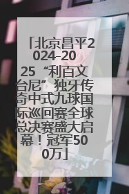 北京昌平2024-2025“利百文台尼”独牙传奇中式九球国际巡回赛全球总决赛盛大启幕！冠军500万