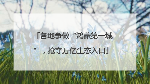 各地争做“鸿蒙第一城”，抢夺万亿生态入口