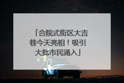 合院式街区大吉巷今天亮相！吸引大批市民涌入
